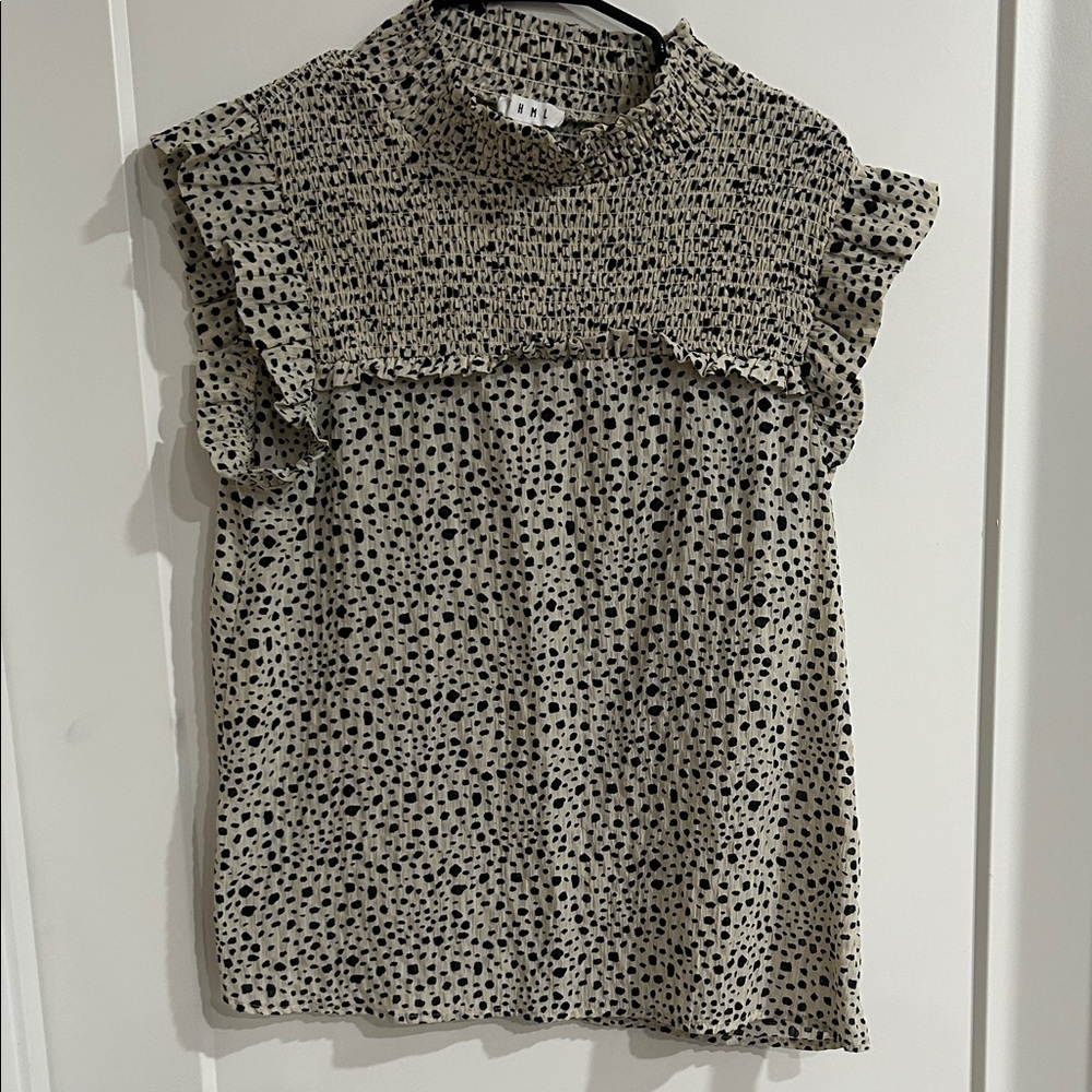 THML Cream and Black Patterned Top